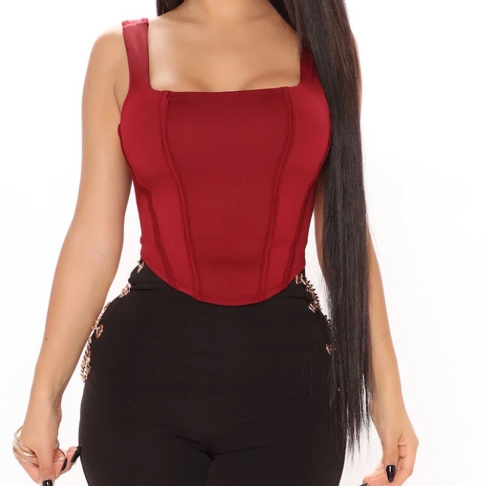Crop top red size 1X